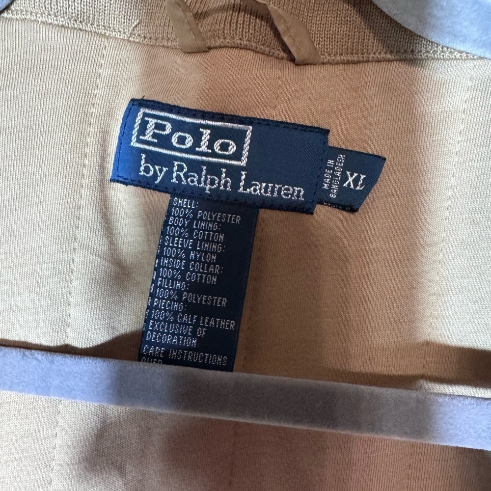 Polo Ralph Lauren Vintage Men's Jacket Beige Cotton Lined XL - Picture 9 of 15